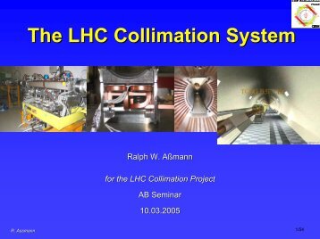 Settings at Injection (in sb ,d=0) - LHC Collimation Project - CERN