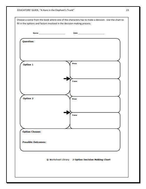 EDUCATORS' GUIDE, “A Hare in the Elephant's Trunk”