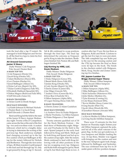 November 2010 - International Kart Federation