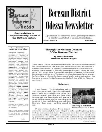 Beresan District Odessa Newsletter - Grhs