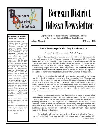 Beresan District Odessa Newsletter - Grhs