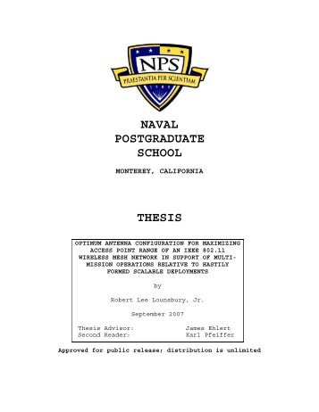 NAVAL POSTGRADUATE SCHOOL THESIS - Meshdynamics