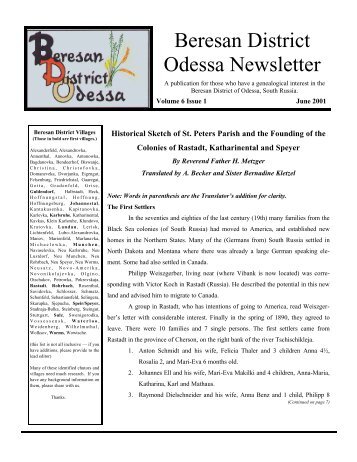 Beresan District Odessa Newsletter - Grhs