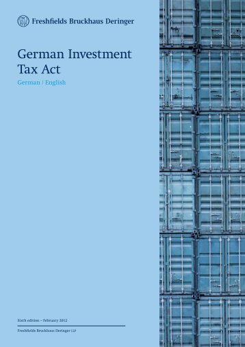 German Investment Tax Act - Freshfields