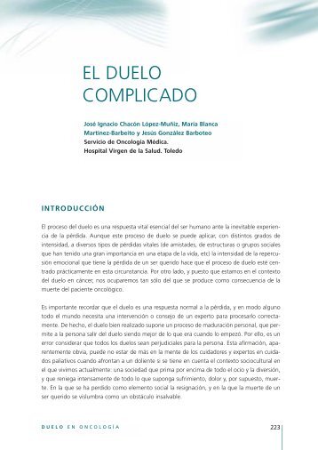 EL DUELO COMPLICADO - Sociedad EspaÃ±ola de OncologÃ­a MÃ©dica