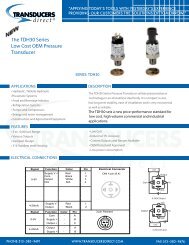 The TDH30 Series Low Cost OEM Pressure Transducer