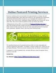 Online Postcard Printing Services