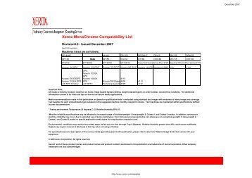 Xerox MonoChrome Compatability List - Fingerprint Digital