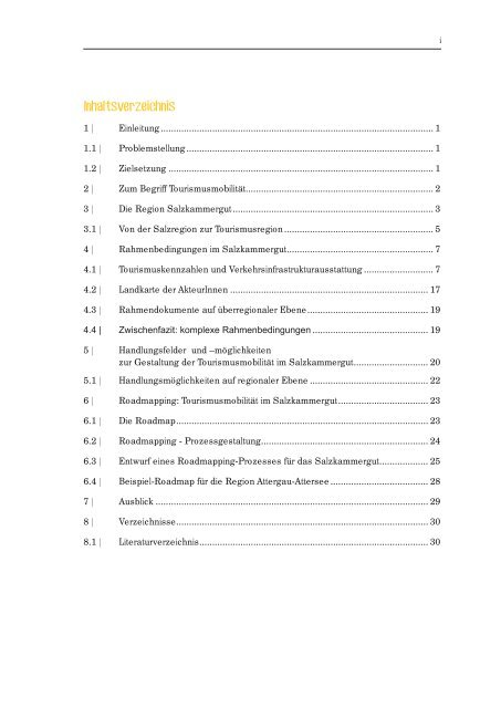 Diplomarbeit Roadmap zur Tourismusmobilität im Salzkammergut