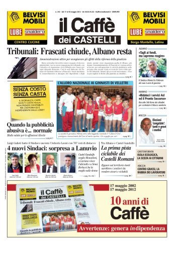 Tribunali: Frascati chiude, Albano resta - Il Caffè