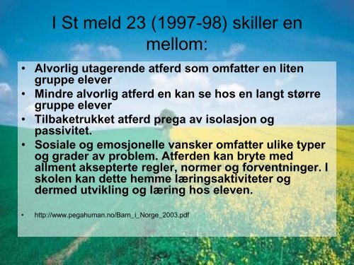 Velkommen til forelesning i Sosiale og emosjonelle vansker