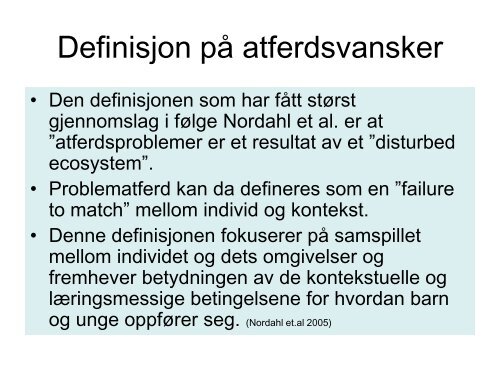 Velkommen til forelesning i Sosiale og emosjonelle vansker