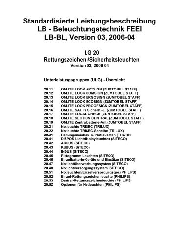 Standardisierte Leistungsbeschreibung LB ... - FEEI