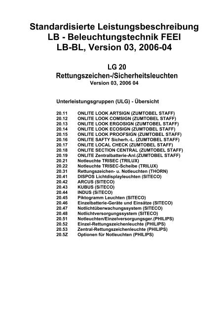 Standardisierte Leistungsbeschreibung LB ... - FEEI