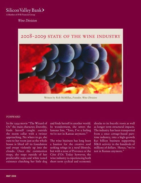 2008-2009 state of the wine industry - Silicon Valley Bank