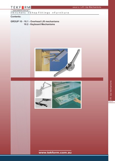 Lift up Mechanisms - Tekform