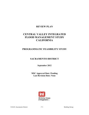 REVIEW PLAN - Sacramento District - U.S. Army