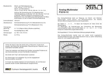 Analog-Multimeter P3210-1C - NTL Fruhmann