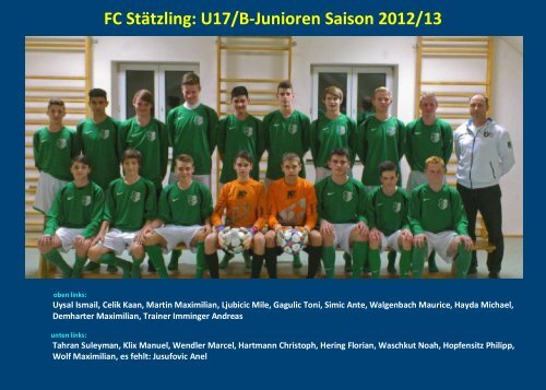 FC StÃ¤tzling: U17/B-Junioren Saison 2012/13 - jfgwittelsbacherland.de