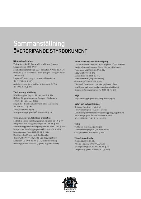 Utvecklingsplan 2000+ - Landskrona kommun