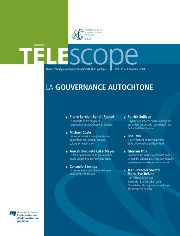 La gouvernance autochtone - L'Observatoire de l'administration ...