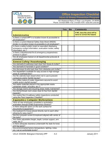 office inspection checklist