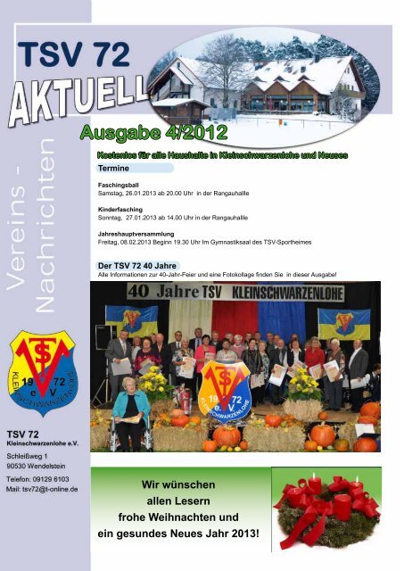 Aktueller Newsletter des TSV Kleinschwarzenlohe