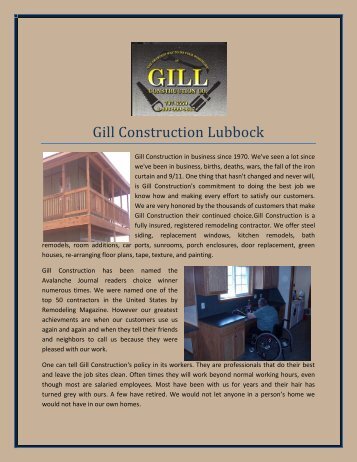Gill Construction Lubbock