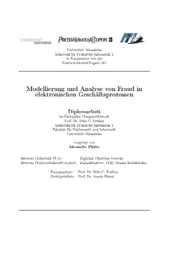 Modellierung und Analyse von Fraud in elektronischen ...