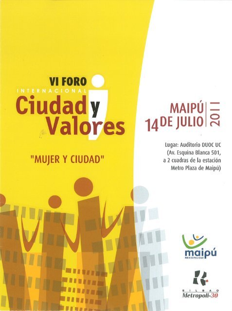 Folleto VI Foro Ciudad y Valores - City & Values