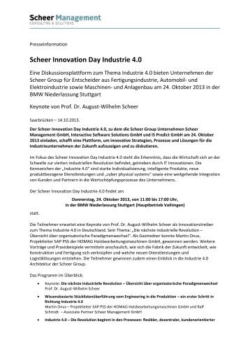PM_Scheer Management_Scheer Innovation Day - Industrie 4.0