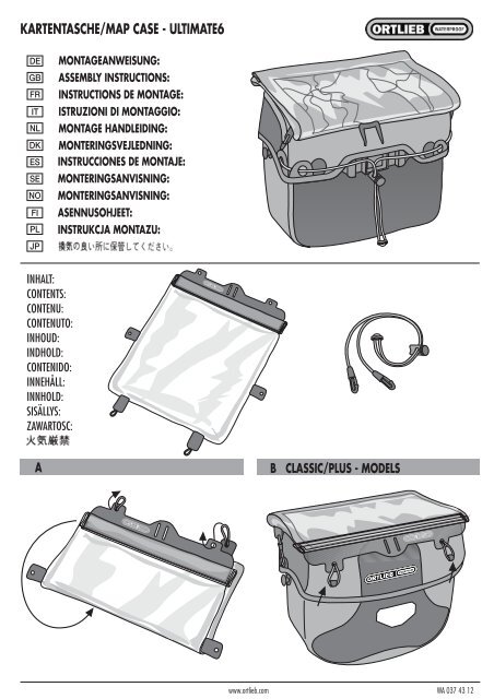 KARTENTASCHE/MAP CASE - ULTIMATE6 - Ortlieb