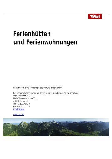 Ferienhütten und Ferienwohnungen - Tiscover