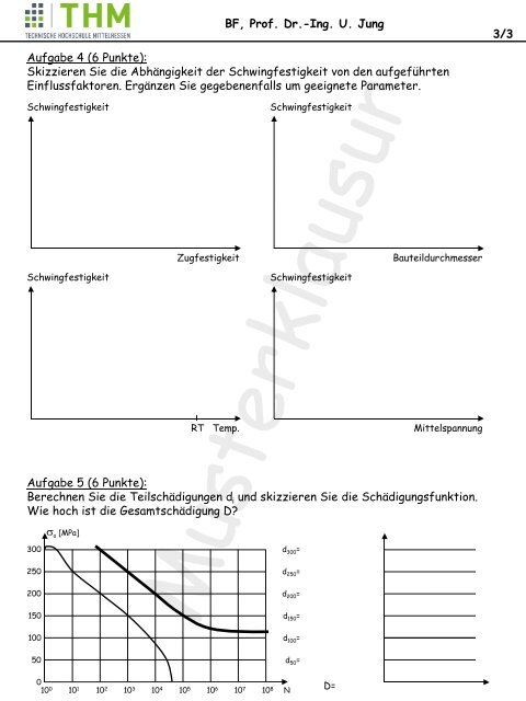 Musterklausur Betriebsfestigkeit