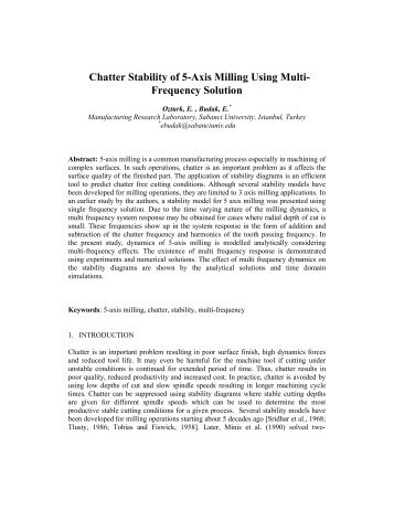 Chatter Stability of 5-Axis Milling Using Multi- Frequency Solution