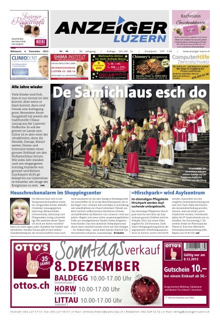 Anzeiger Luzern, Ausgabe 48, 4. Dezember 2013