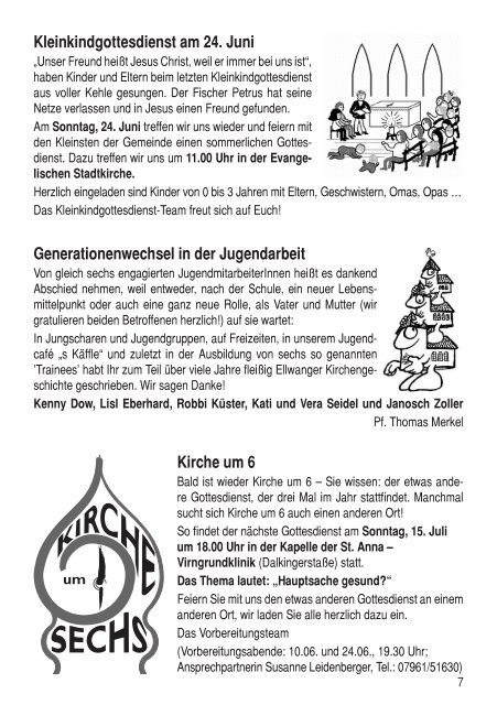 Juni - Juli - Evangelische Kirchengemeinde Ellwangen