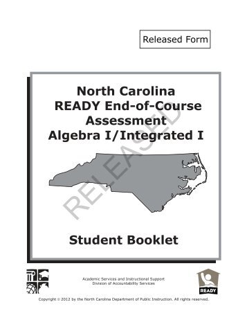 EOC Algebra I/Integrated I - Public Schools of North Carolina