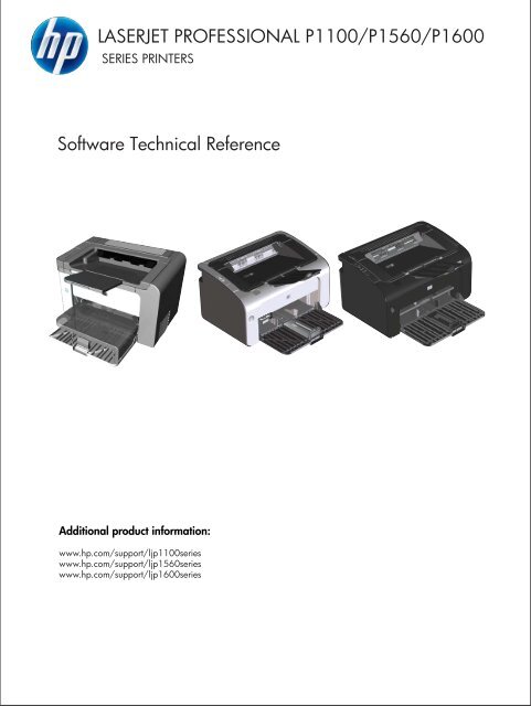 HP LaserJet Professional P1100/P1560/P1600 Series Printers ...