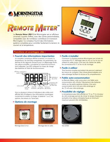 Remote Meter Datasheet in French - Morningstar Corporation