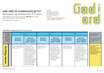 Oversikt bokmÃ¥l - God i ord