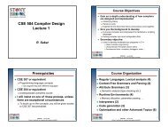 CSE 504 Compiler Design Lecture 1