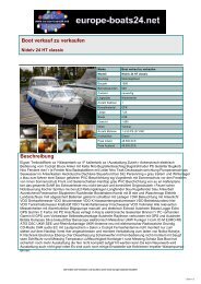 Boot verkauf zu verkaufen Beschreibung - Europe-Boats24