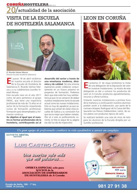 Revista Abril 2013 NÂº34 - AsociaciÃ³n de HostelerÃ­a de A CoruÃ±a