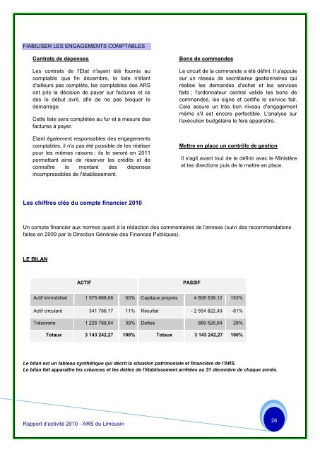 le rapport 2010 - ARS Limousin