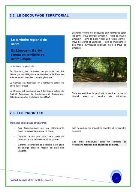 le rapport 2010 - ARS Limousin