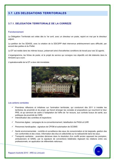 le rapport 2010 - ARS Limousin