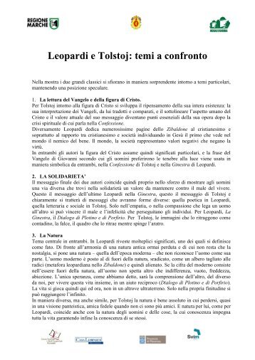 Leopardi e Tolstoj, i temi