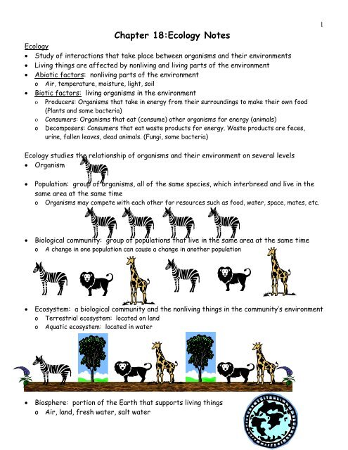 Chapter 2: Principles of Ecology Chapter 2: Principles of Ecology