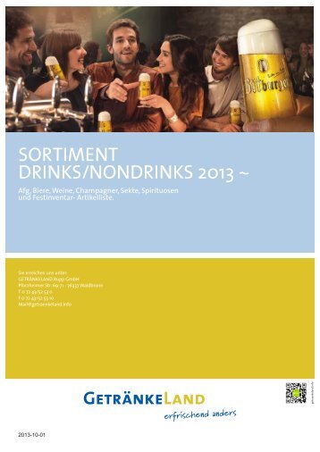 SORTIMENT DRINKS/NONDRINKS 2013 ~ - Getränkeland Waldbronn